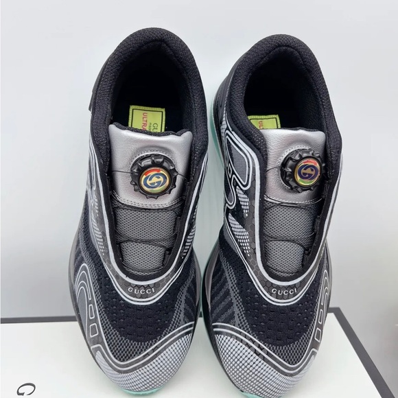 NWB GUCCI Ultrapace R Sneaker Trainer Black/ Gray GG Logo US 7.5 - Picture 4 of 4
